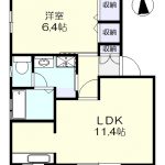 2階角部屋の二面採光です。(間取)