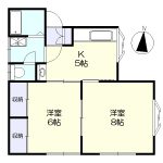 2階角部屋の2面採光(間取)
