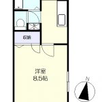 南向きの洋室8.5帖(間取)