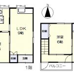 南向き日当たり良好の3ＬＤＫ(間取)