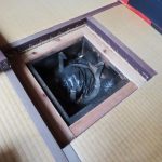 1階の稽古場にある炉