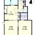 1階角部屋、南向き(間取)