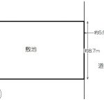 公道に面した整形地