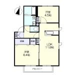 2階角部屋、日当たり良好の間取りです。(間取)