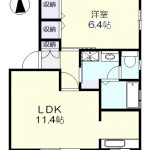 2階角部屋の二面採光です。(間取)