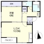 1階角部屋の1ＬＤＫ(間取)