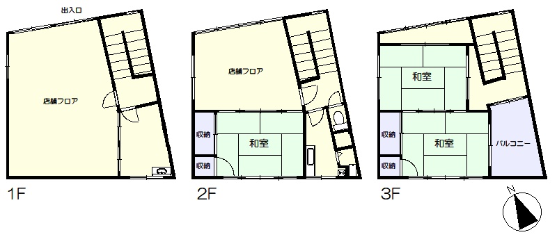 3階建て一棟貸し (間取)