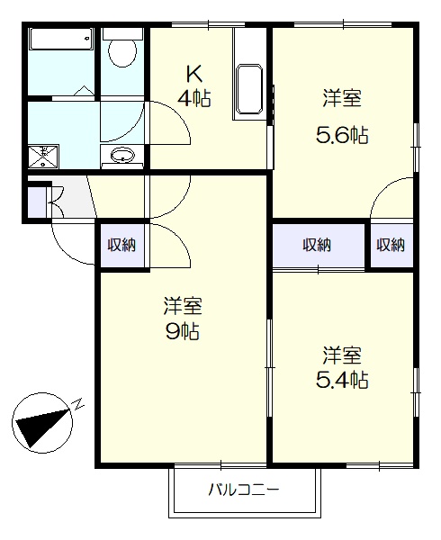1階角部屋のお部屋になります。(間取)