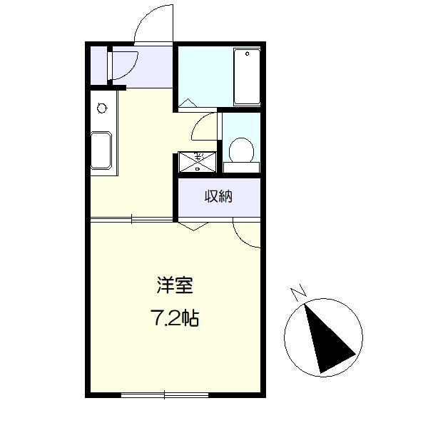 南向きの洋室8帖(間取)