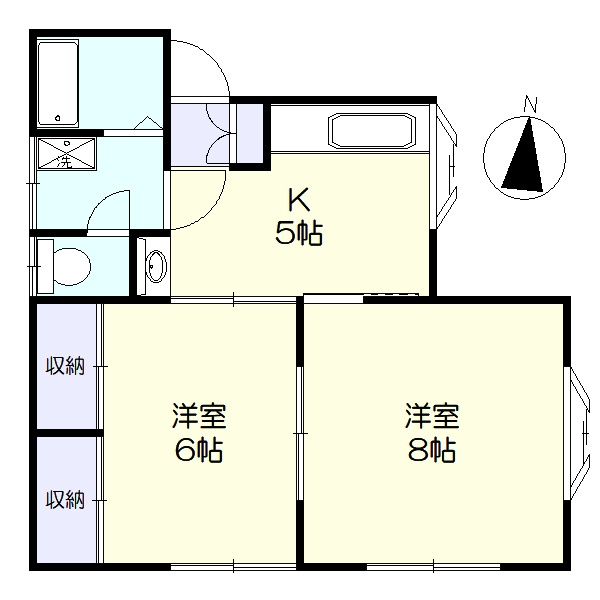 2階角部屋の2面採光(間取)