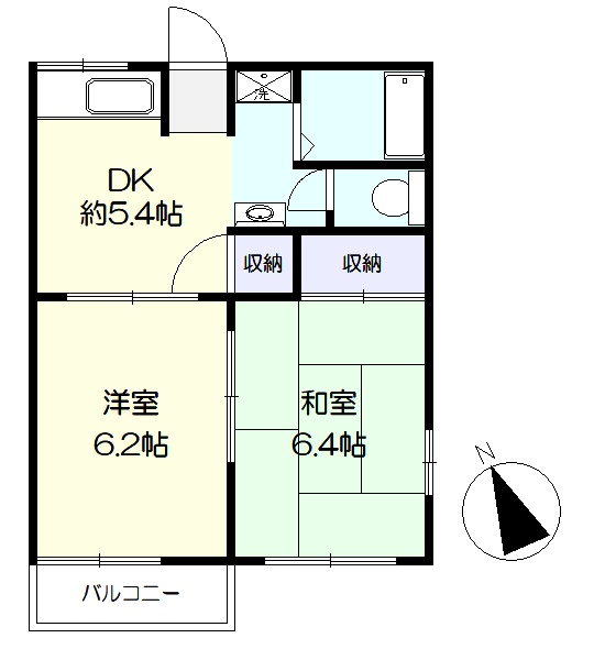 1階南向きの日当たり良好の間取りです。(間取)