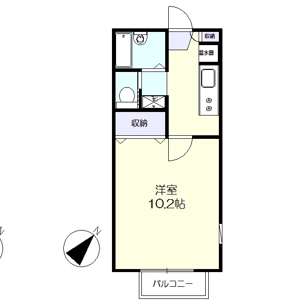 洋室10.2帖の広々した間取りです。 (地図)