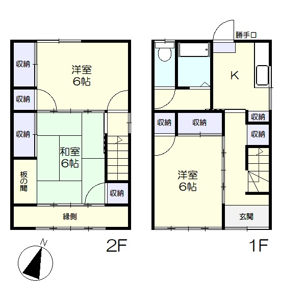 2階建ての3K(間取)