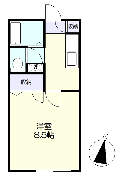 南向きの洋室8.5帖(間取)
