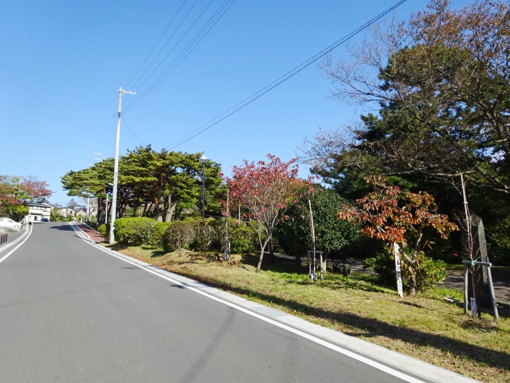敷地の向かいは日和山公園になります。