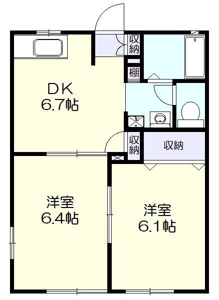 1階の角部屋になります。(間取)