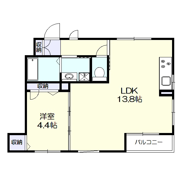 1階角部屋　南向き　(間取)
