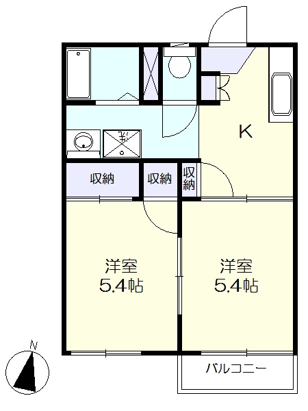 2階角部屋のお部屋です(間取)