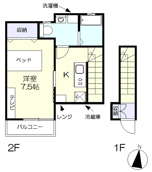 1階が専用玄関になります。(間取)