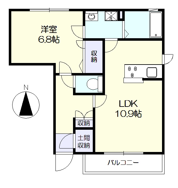 南向き明るいＬＤＫです。(間取)