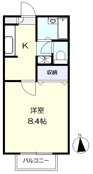 洋室8.4帖で広々(間取)