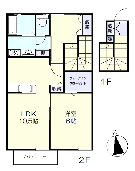 南向き日当たり良好の1ＬＤＫ(間取)