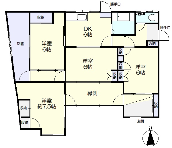 平屋建ての4DK (間取)