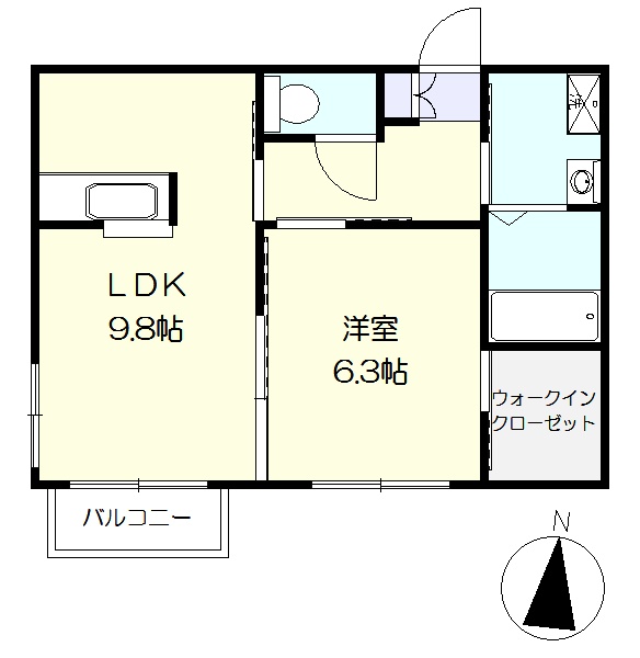 2階角部屋の明るい間取りです。(間取)