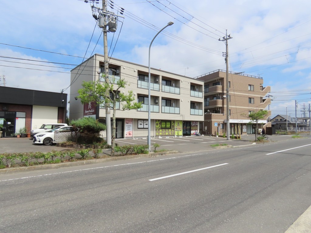 全面に遮蔽物がないので日当たり良好です。(外観)