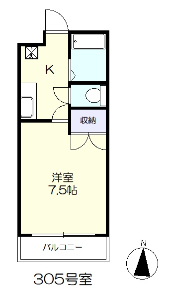 南向きの洋室(間取)